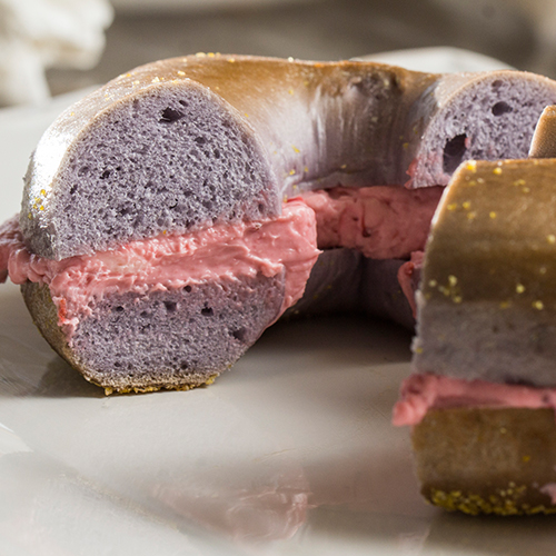 Blueberry Bagel with Strawberry Cream Cheese